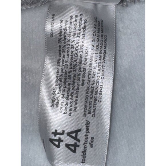 Carters Toddler 4T Cozy Fuzzy Inside Leggings Gray Cotton Blend - Picture 4 of 5